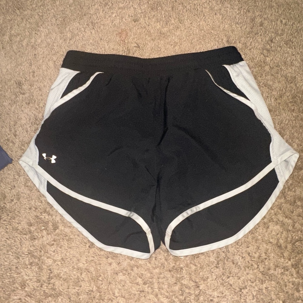 Under Armour Women's Black and White Athletic Shorts